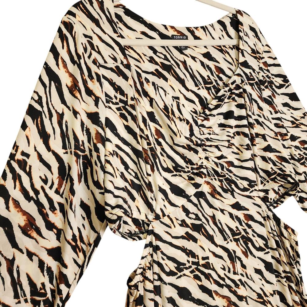 Torrid Womens Maxi Studio Knit Dress Plus Size 2X Watercolor Zebra Print Cutout‎ - Picture 3 of 11